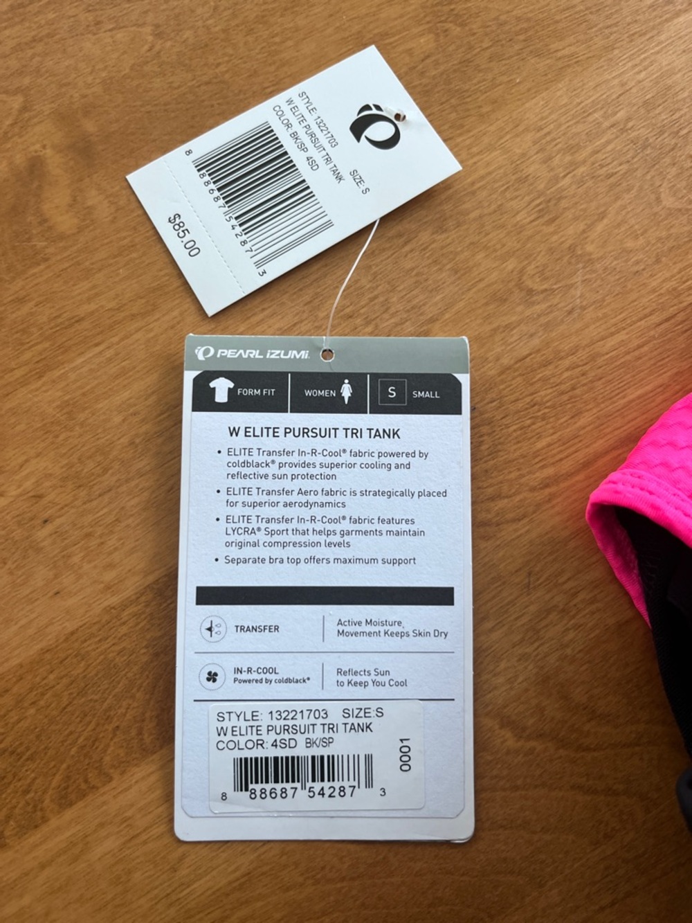 Pearl Izumi Black & Hot Pink Performance Tri Top (S) and Shorts(M) - Picture 2 of 9